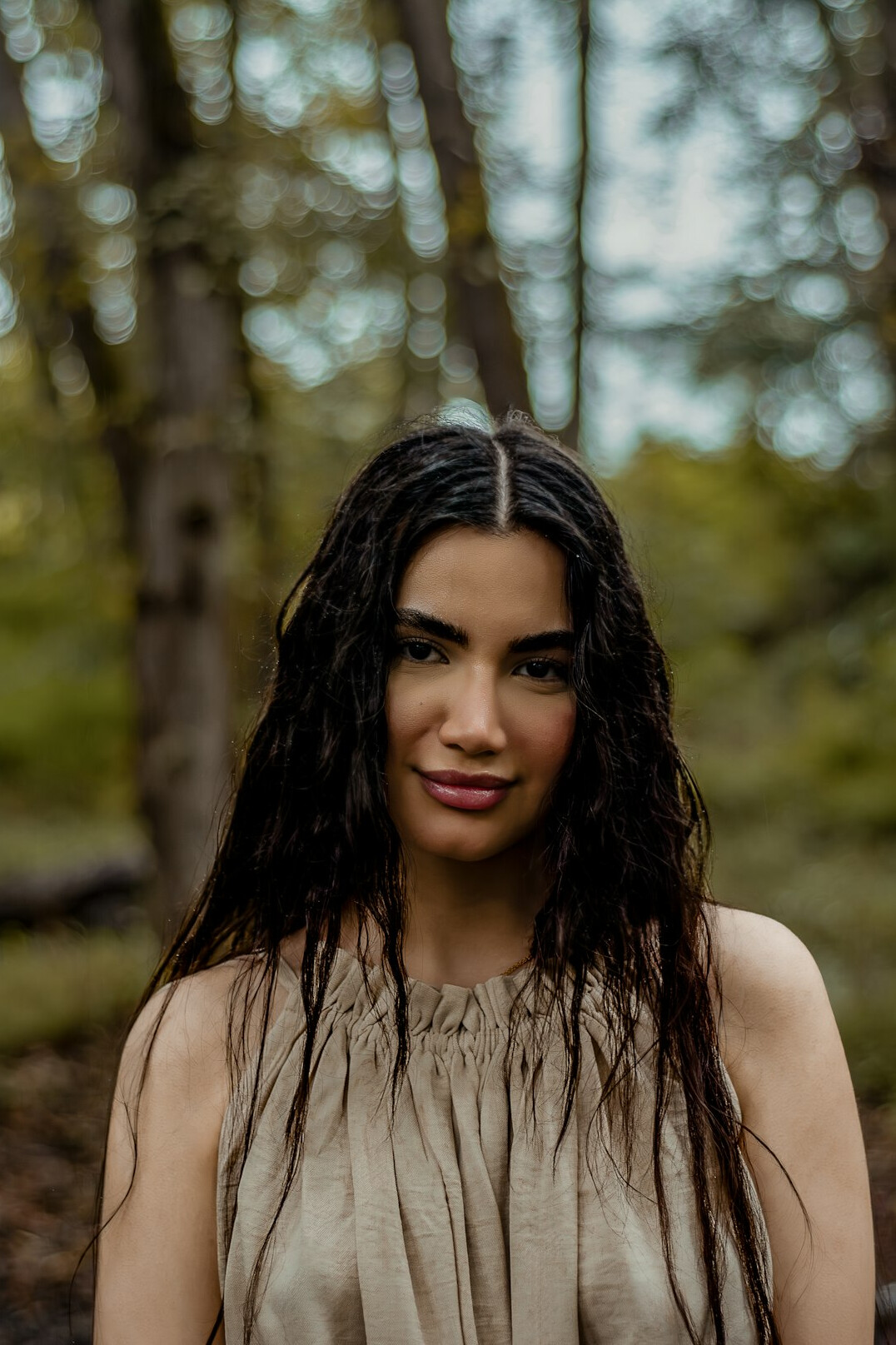 Portrait of a smiling woman with dark hair