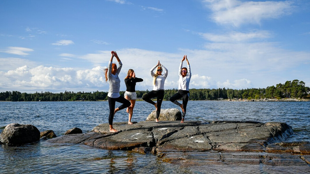 woman meditating outdoors